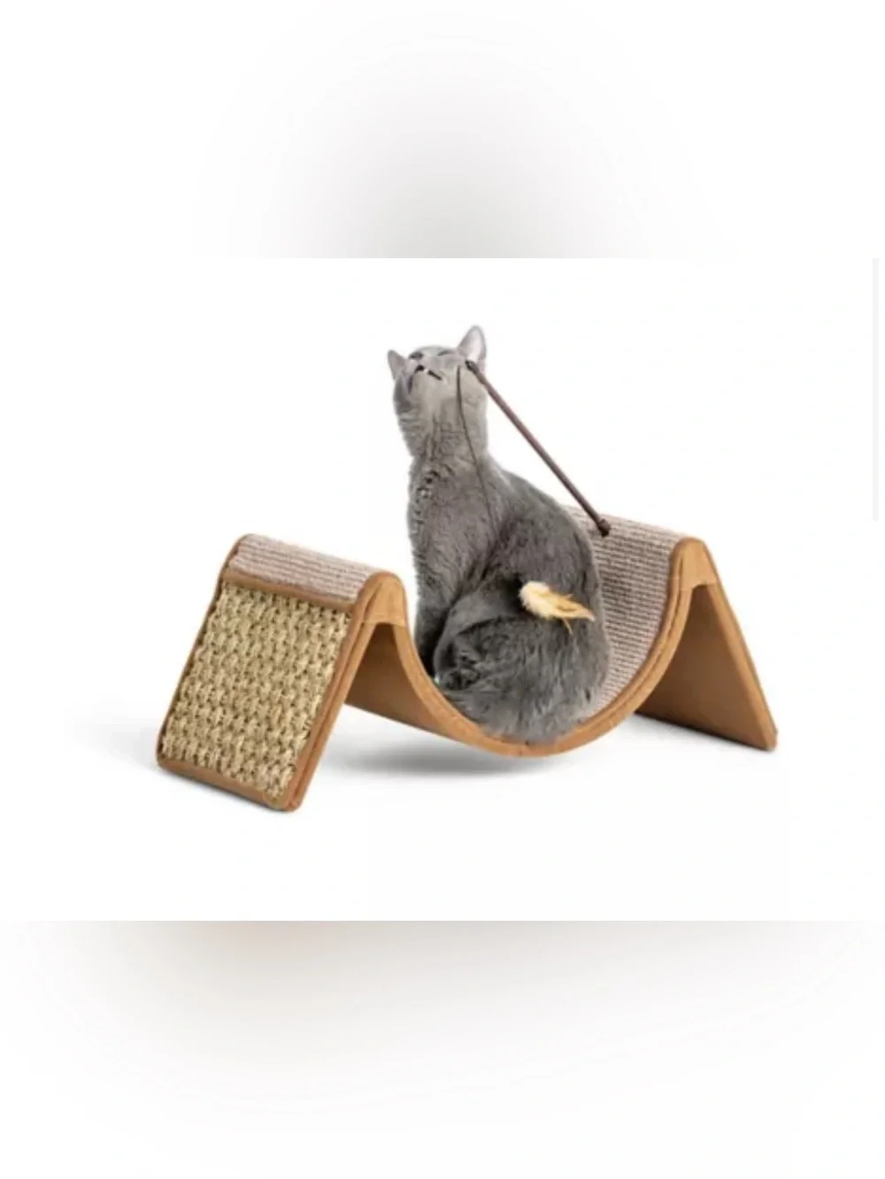 Whisker City Scratch & Cradle - Catnip Cat Scratcher Woven Seagrass 22.5x11x9.25